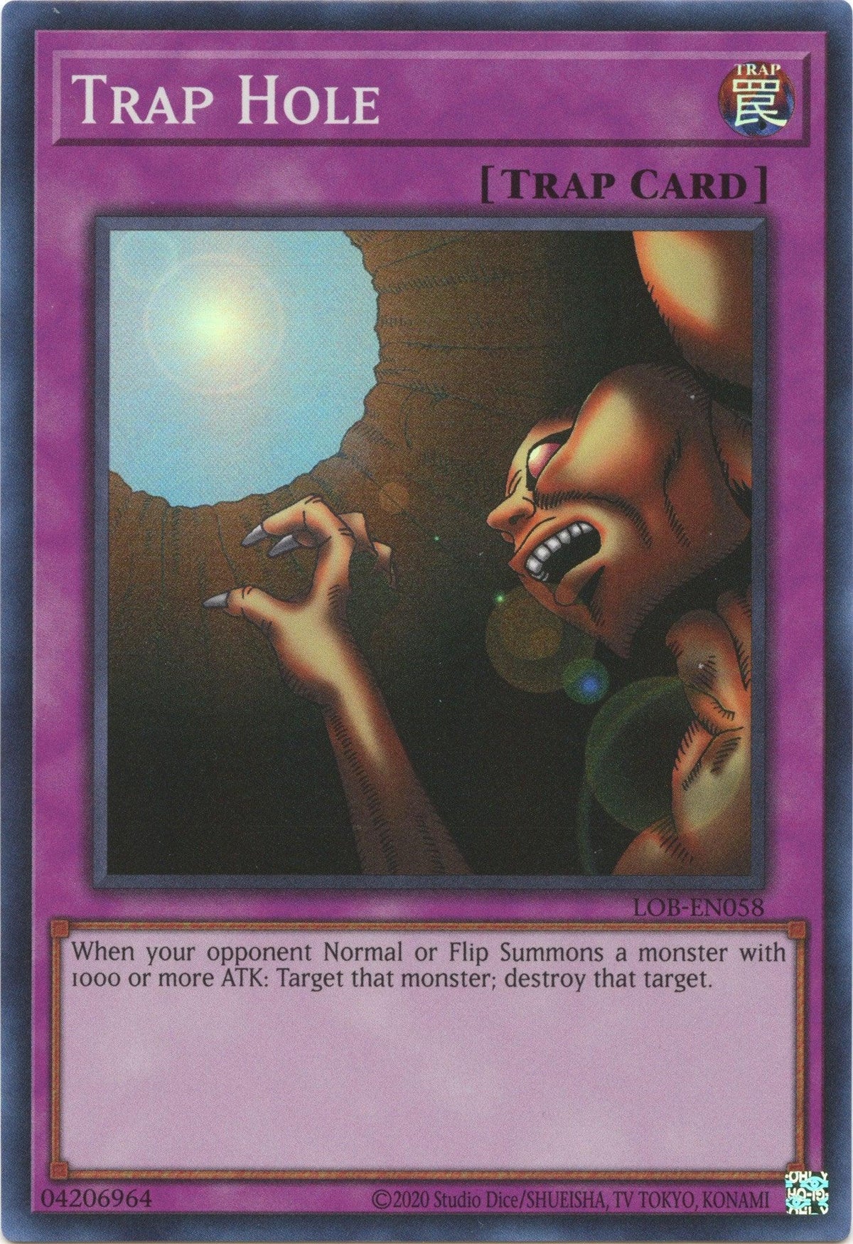 Legend of Blue Eyes White Dragon (25th Anniversary Edition), Normal Trap, Super Rare, Trap, Unlimited Trap Hole (25th Anniversary) [LOB-EN058] Super Rare - Trading Card World