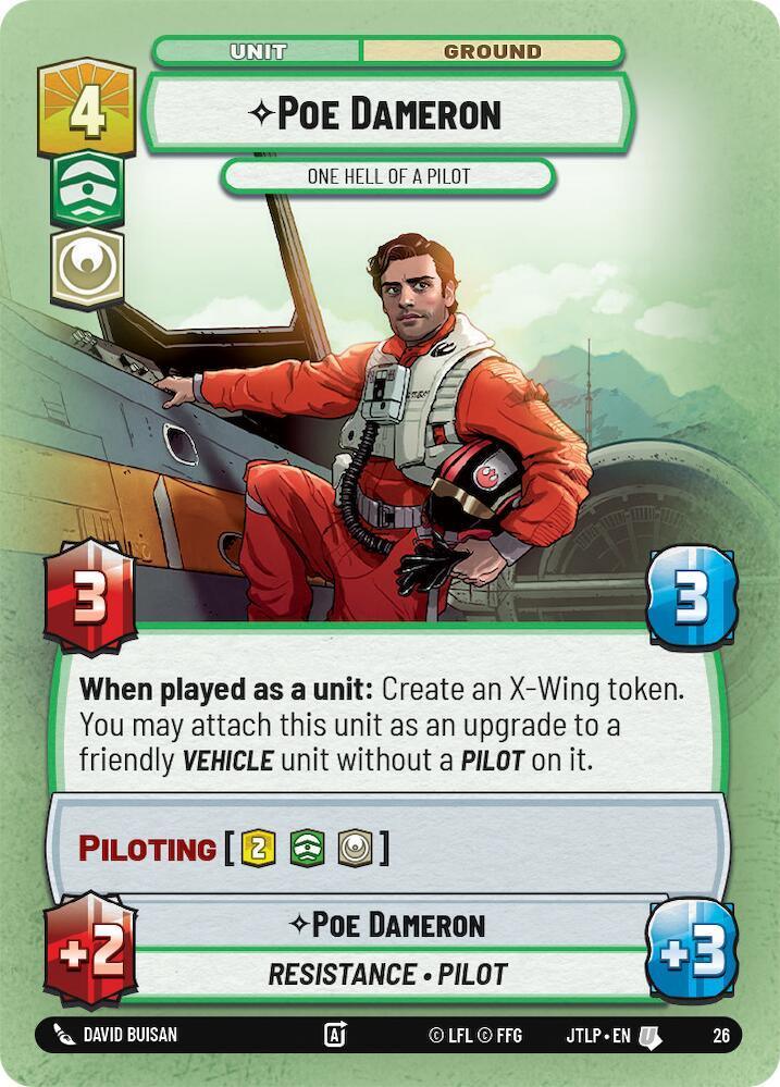  Poe Dameron - One Hell of a Pilot (Foil) (26) [Jump to Lightspeed: Weekly Play] - Trading Card World