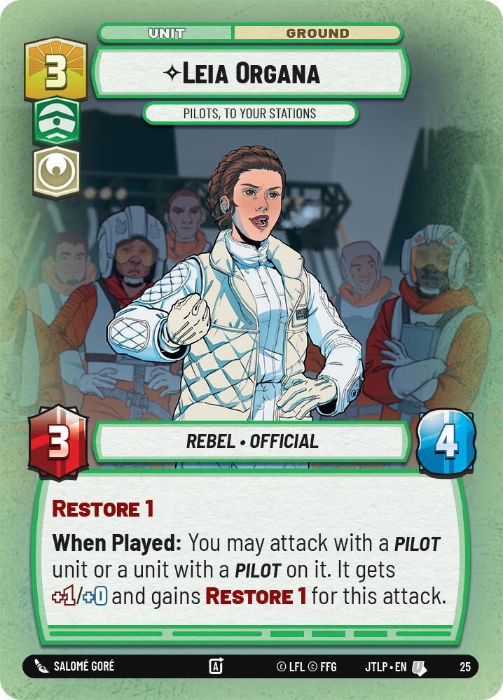  Leia Organa - Pilots, To Your Stations (Foil) (25) [Jump to Lightspeed: Weekly Play] - Trading Card World
