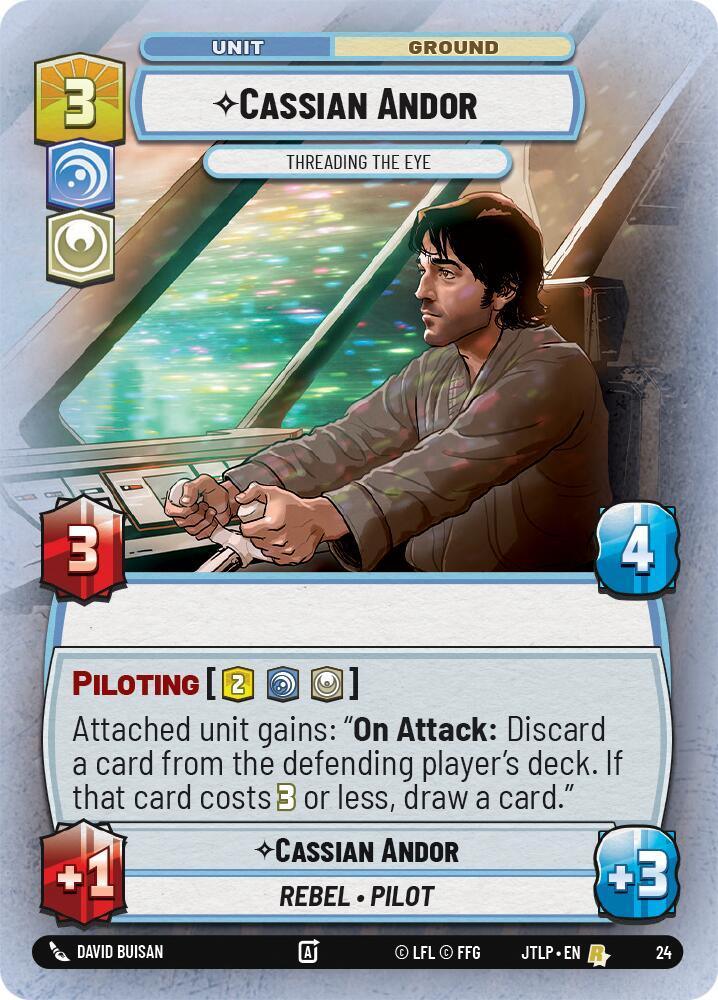  Cassian Andor - Threading the Eye (Foil) (24) [Jump to Lightspeed: Weekly Play] - Trading Card World