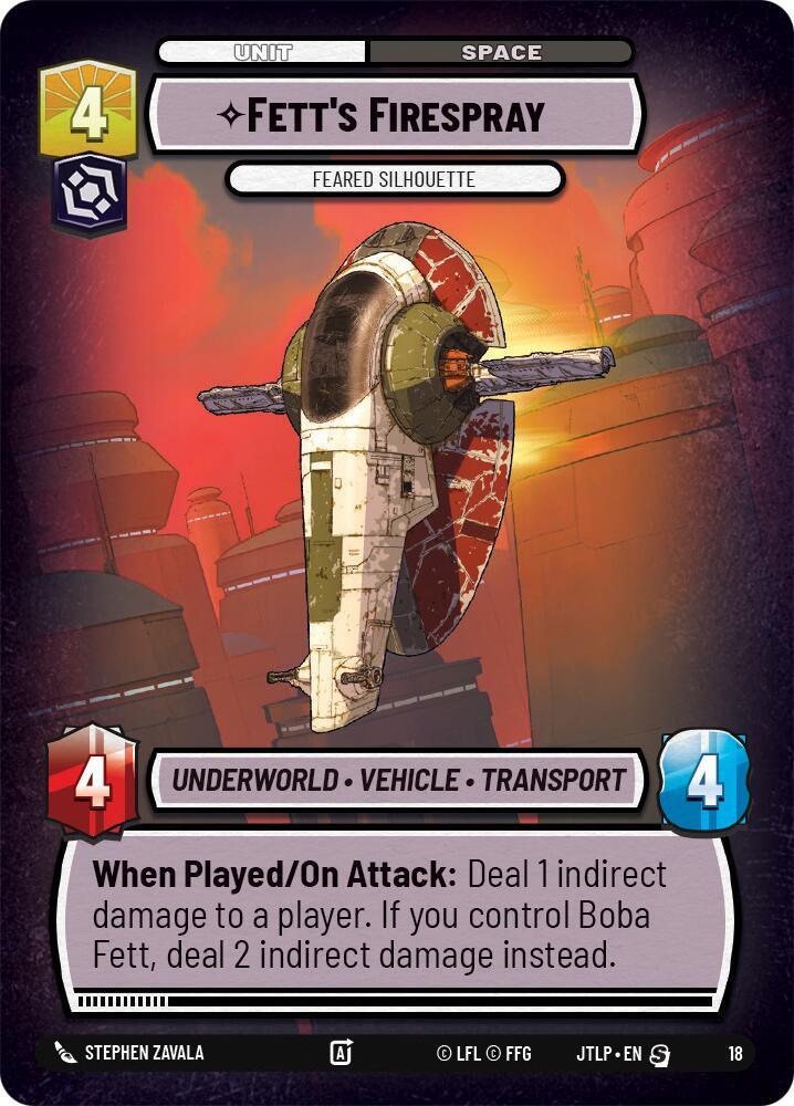  Fett's Firespray - Feared Silhouette (18) [Jump to Lightspeed: Weekly Play] - Trading Card World