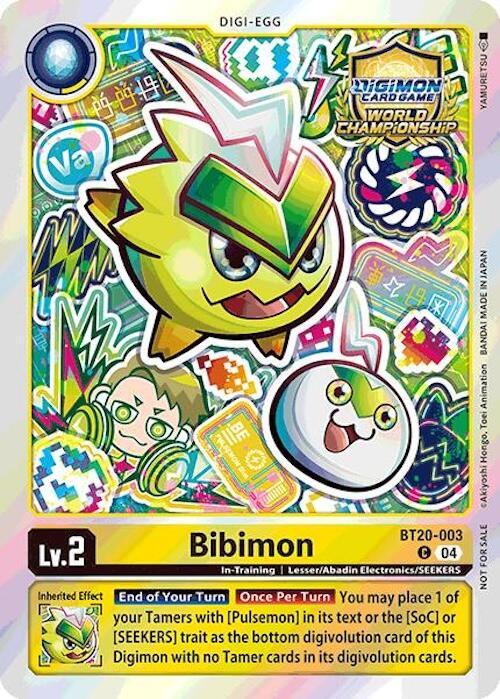 BT20-003, Common, Digi-Egg, In-Training, Lesser/Abadin Electronics/SEEKERS, Release Special Booster Ver.2.5 Promos, Yellow Bibimon [BT20-003] (Regionals 25-26 Champion Card Set Season 1) [Release Special Booster Ver.2.5 Promos] - Trading Card World