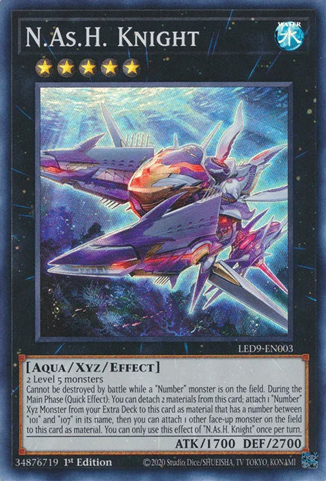 1st Edition, Aqua, Legendary Duelists: Duels From the Deep, Super Rare, Water, Xyz/Effect Monster N.As.H. Knight [LED9-EN003] Super Rare - Trading Card World