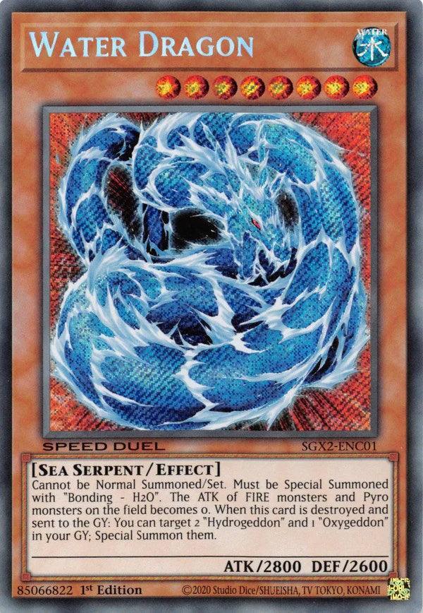 1st Edition, Effect Monster, Secret Rare, Serpent, Speed Duel GX: Midterm Paradox, Water Water Dragon [SGX2-ENC01] Secret Rare - Trading Card World