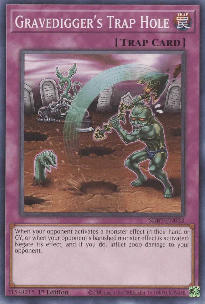 1st Edition, Common, Normal Trap, Structure Deck: Beware of Traptrix, Trap Gravedigger's Trap Hole [SDBT-EN033] Common - Trading Card World