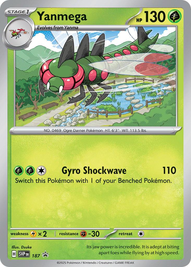187, FIghting [-30], Grass, Holofoil, Lightning [x2], Promo, Scarlet & Violet: Black Star Promos Yanmega (187) [Scarlet & Violet: Black Star Promos] - Trading Card World