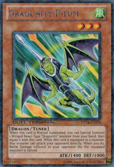 Dragon, Duel Terminal 4, Limited, Rare, Tuner Monster, Wind Dragunity Pilum [DT04-EN076] Rare - Trading Card World