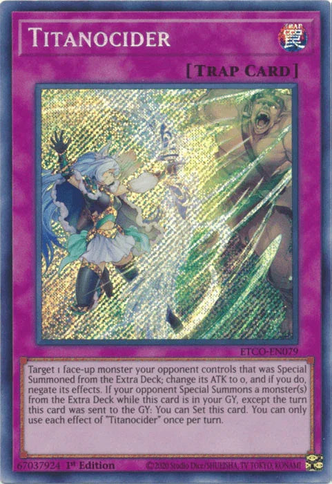 1st Edition, Eternity Code, Normal Trap, Secret Rare, Trap Titanocider [ETCO-EN079] Secret Rare - Trading Card World