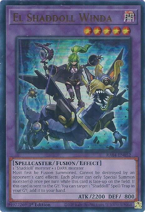1st Edition, Dark, Fusion/Effect Monster, Quarter Century Stampede, Spellcaster, Ultra Rare El Shaddoll Winda [RA04-EN052] Ultra Rare - Trading Card World