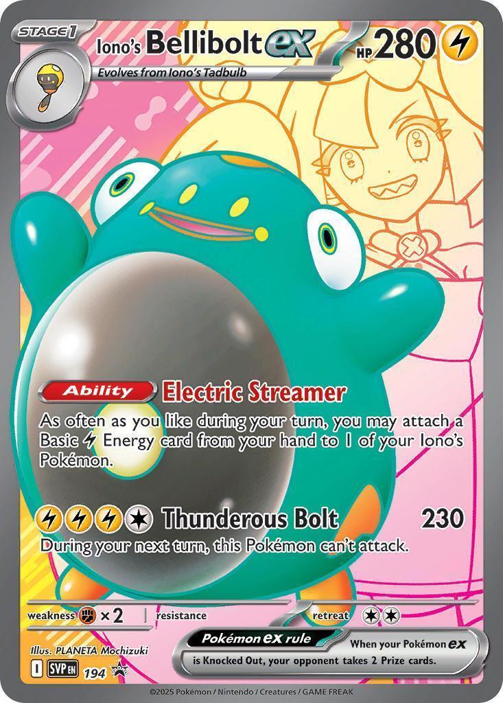 194, Fighting [x2], Holofoil, Lightning, Promo, Scarlet & Violet: Black Star Promos Iono's Bellibolt ex (194) [Scarlet & Violet: Black Star Promos] - Trading Card World
