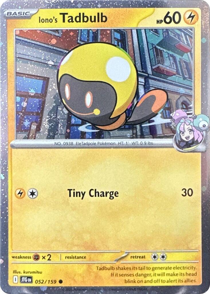 052, Common, Fighting [x2], Holofoil, Lightning, Scarlet & Violet: Journey Together Iono's Tadbulb (052/159) (Cosmos Holo) [Scarlet & Violet: Journey Together] - Trading Card World