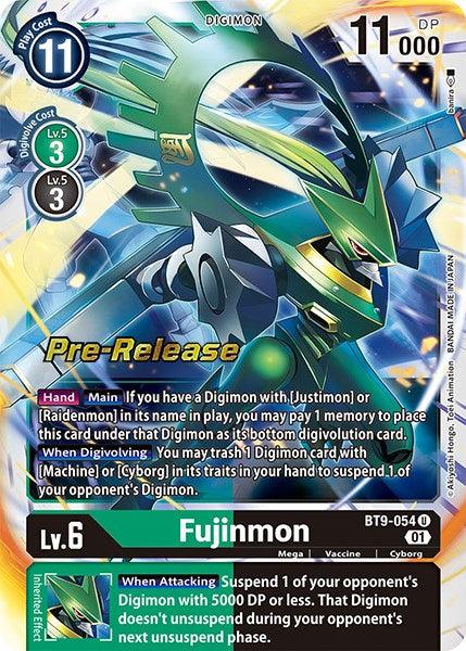 BT9-054, Cyborg, Digimon, Green/Black, Mega, Uncommon, Vaccine, X Record Pre-Release Promos Fujinmon [BT9-054] [X Record Pre-Release Promos] - Trading Card World