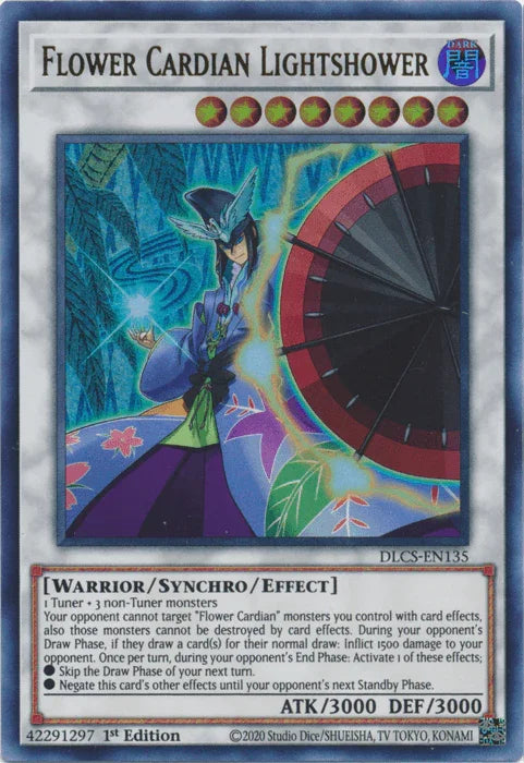 1st Edition, Dark, Dragons of Legend: The Complete Series, Synchro/Effect Monster, Ultra Rare, Warrior Flower Cardian Lightshower [DLCS-EN135] Ultra Rare - Trading Card World