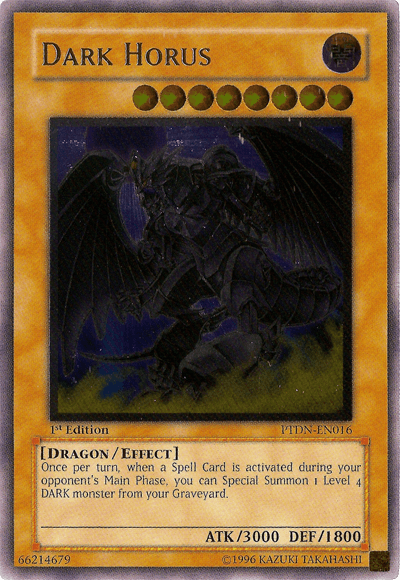 1st Edition, Dark, Dragon, Effect Monster, Phantom Darkness, Ultimate Rare, Unlimited Dark Horus [PTDN-EN016] Ultimate Rare - Trading Card World