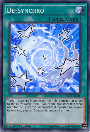 1st Edition, Legendary Collection 5D's, Normal Spell, Spell, Super Rare De-Synchro [LC5D-EN136] Super Rare - Trading Card World