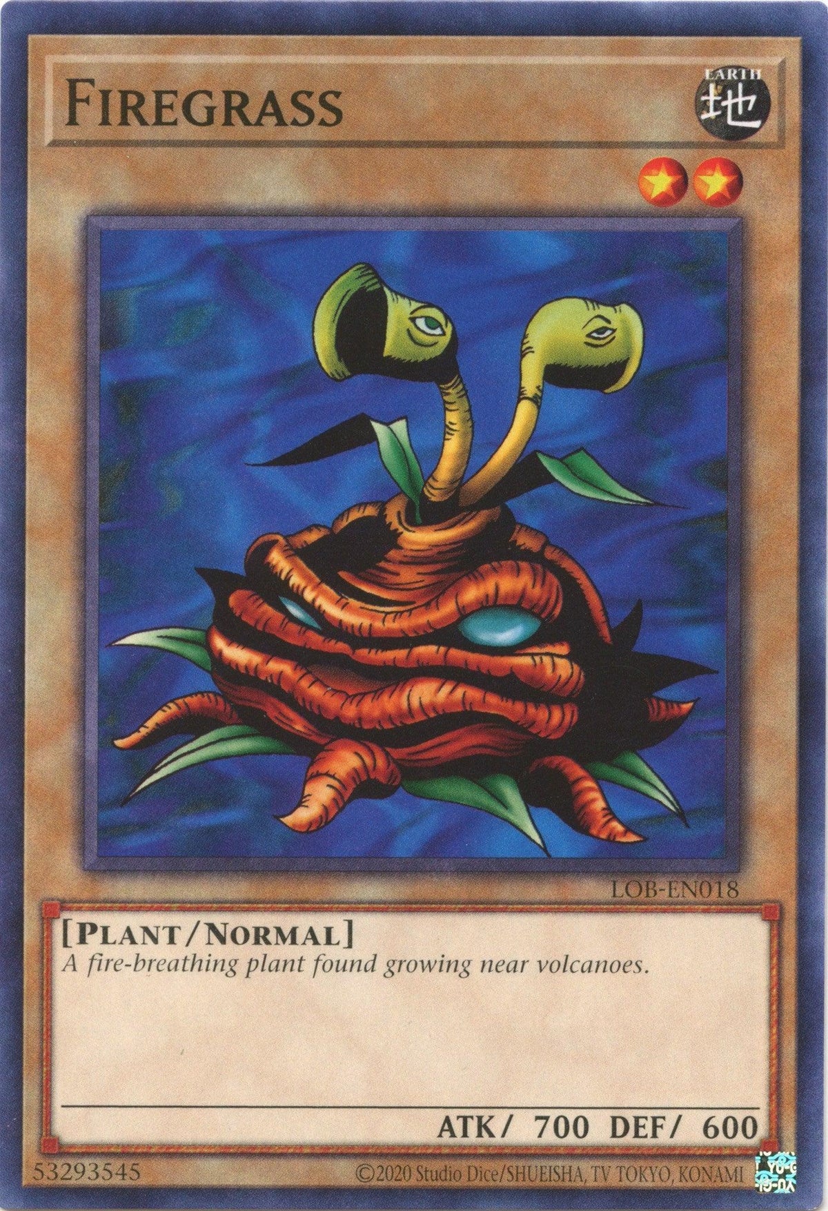 Common, Earth, Legend of Blue Eyes White Dragon (25th Anniversary Edition), Normal Monster, Plant, Unlimited Firegrass (25th Anniversary) [LOB-EN018] Common - Trading Card World