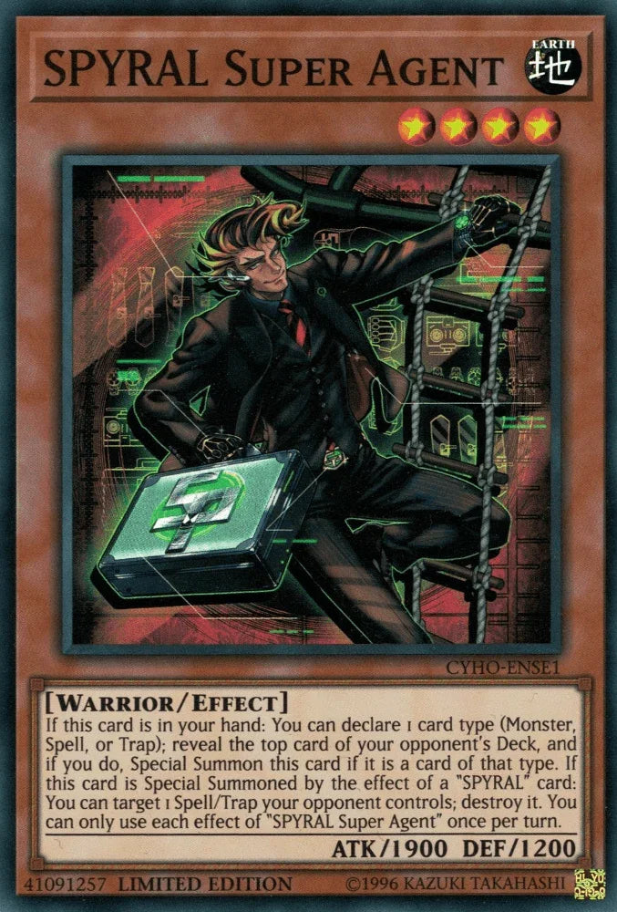 Cybernetic Horizon, Earth, Effect Monster, Limited, Super Rare, Warrior SPYRAL Super Agent [CYHO-ENSE1] Super Rare - Trading Card World