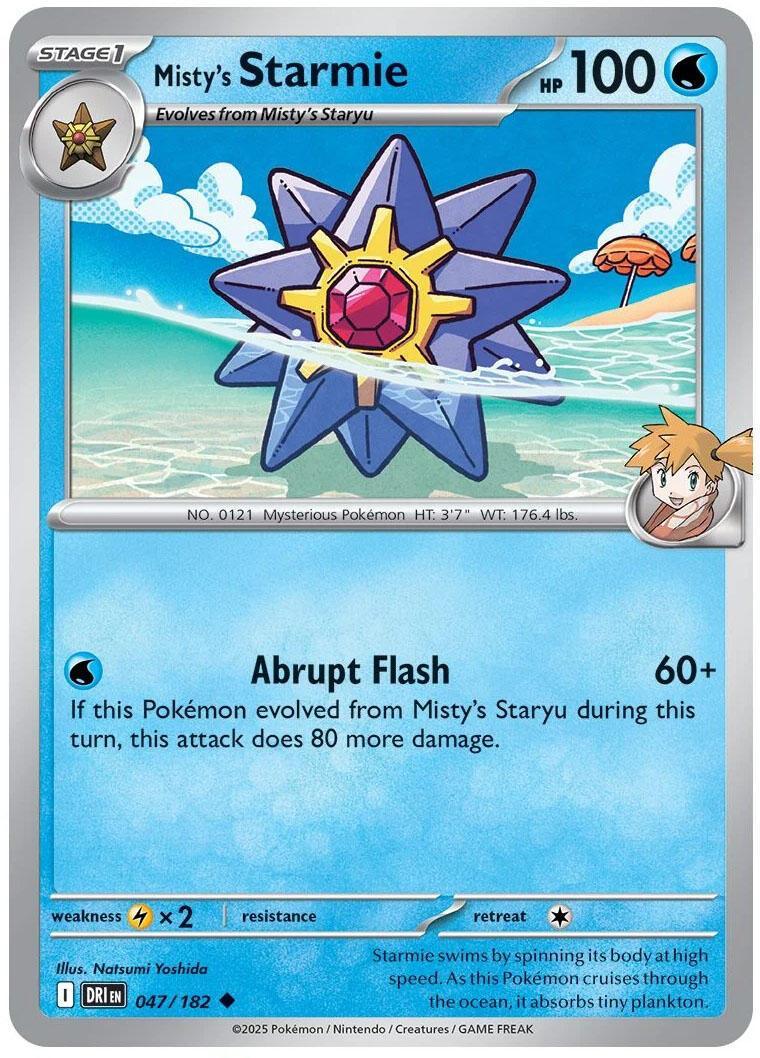 047, Lightning[x2], Normal, Reverse Holofoil, Scarlet & Violet: Destined Rivals, Uncommon, Water Misty's Starmie (047/182) [Scarlet & Violet: Destined Rivals] - Trading Card World