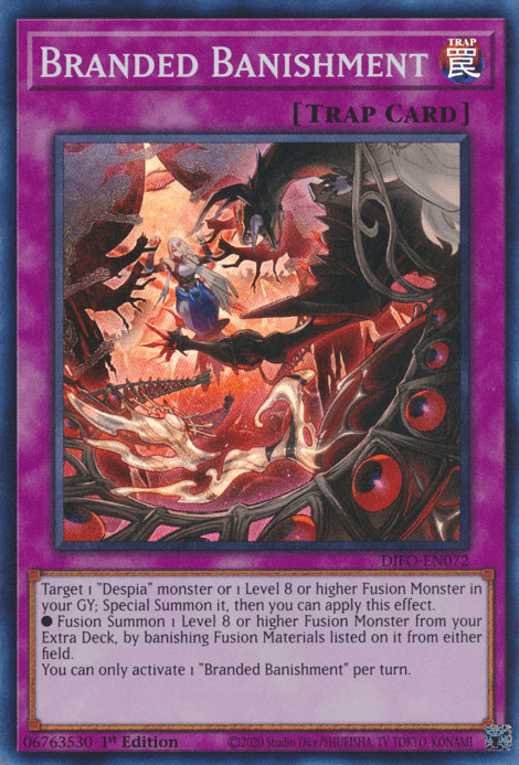 1st Edition, Dimension Force, Normal Trap, Super Rare, Trap Branded Banishment [DIFO-EN072] Super Rare - Trading Card World