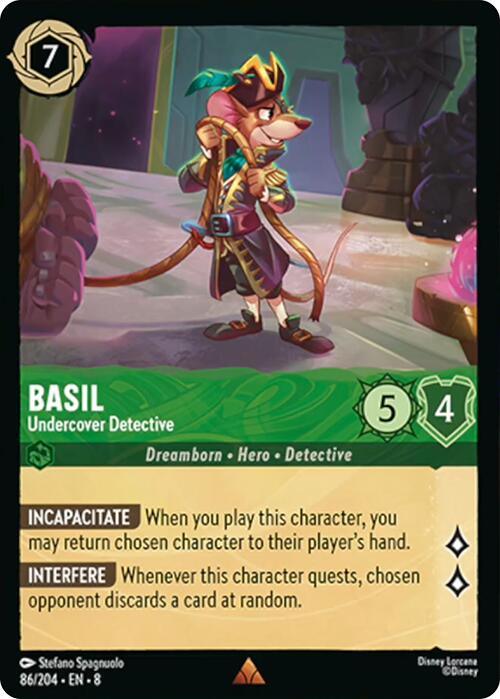  Basil - Undercover Detective (86/204) [Reign of Jafar] - Trading Card World
