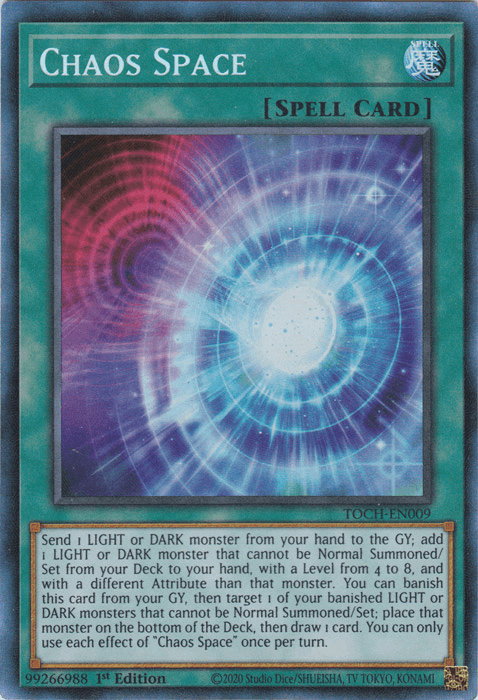 1st Edition, Collector's Rare, Normal Spell, Spell, Toon Chaos, Unlimited Chaos Space [TOCH-EN009] Collector's Rare - Trading Card World