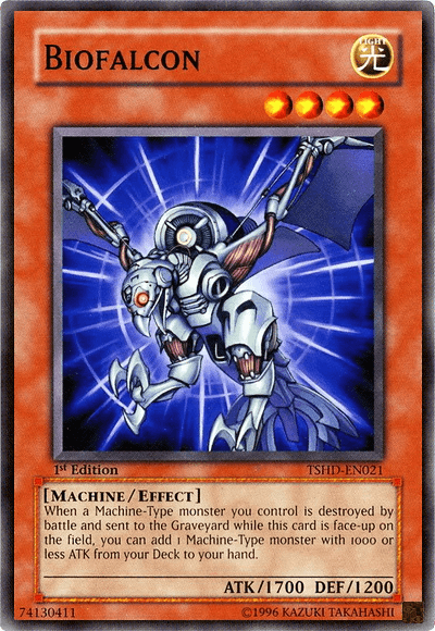 1st Edition, Common, Effect Monster, Light, Machine, The Shining Darkness, Unlimited Biofalcon [TSHD-EN021] Common - Trading Card World