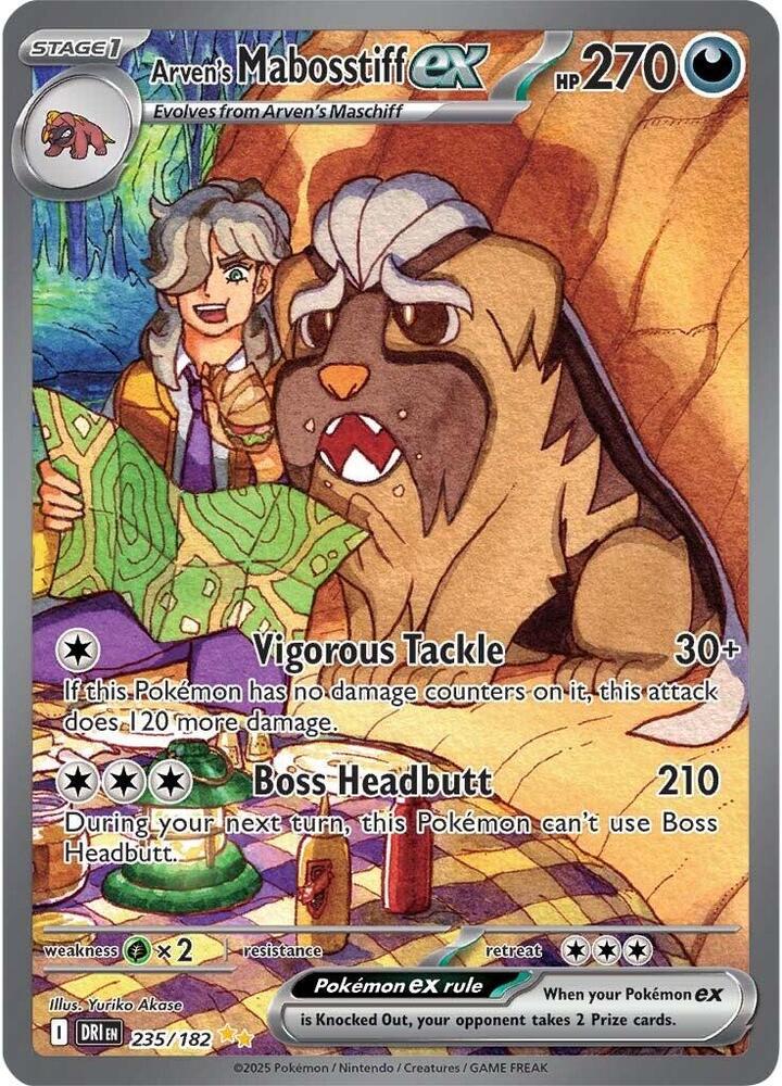 Arven's Mabosstiff ex (235/182) [Scarlet & Violet: Destined Rivals]