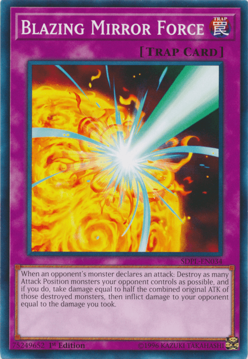 1st Edition, Common, Normal Trap, Structure Deck: Powercode Link, Trap Blazing Mirror Force [SDPL-EN034] Common - Trading Card World