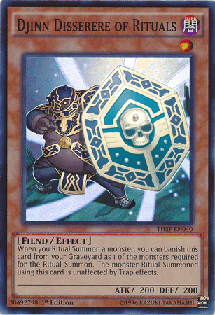 1st Edition, Dark, Effect Monster, Fiend, Super Rare, The Secret Forces, Unlimited Djinn Disserere of Rituals [THSF-EN040] Super Rare - Trading Card World