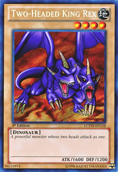 1st Edition, Dinosaur, Earth, Legendary Collection 3: Yugi's World, Normal Monster, Secret Rare, Unlimited Two-Headed King Rex [LCYW-EN158] Secret Rare - Trading Card World