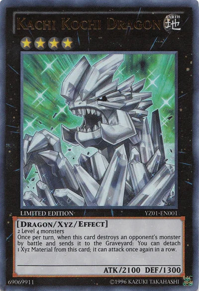 Dragon, Earth, Limited, Ultra Rare, Xyz/Effect Monster, ZEXAL Manga Promotional Cards Kachi Kochi Dragon [YZ01-EN001] Ultra Rare - Trading Card World
