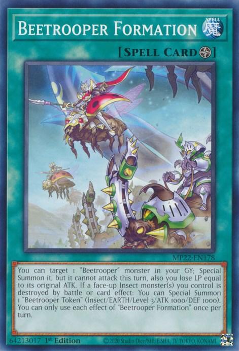 1st Edition, 2022 Tin of the Pharaoh's Gods, Common, Field Spell, Spell Beetrooper Formation [MP22-EN178] Common - Trading Card World