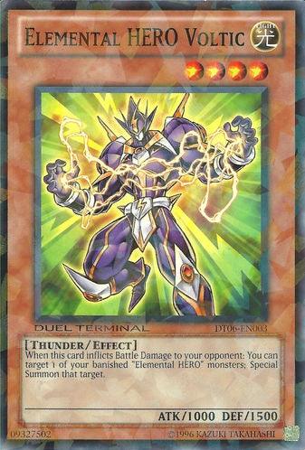 Common, Duel Terminal 6, Effect Monster, Light, Limited, Thunder Elemental Hero Voltic [DT06-EN003] Common - Trading Card World