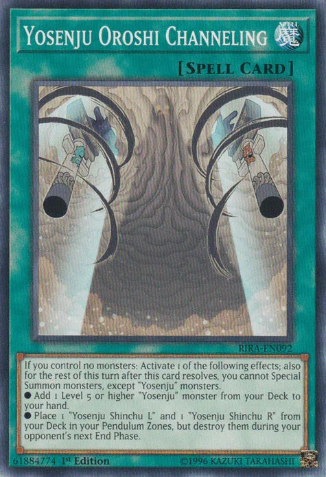 1st Edition, Common, Normal Spell, Rising Rampage, Spell, Unlimited Yosenju Oroshi Channeling [RIRA-EN092] Common - Trading Card World