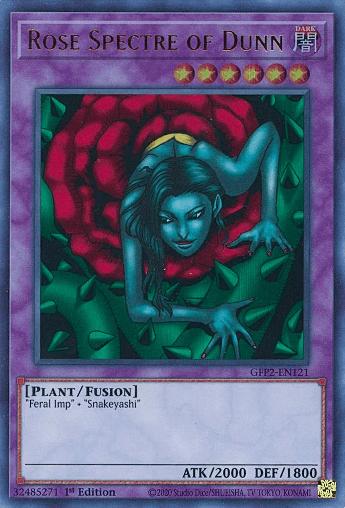 1st Edition, Dark, Fusion Monster, Ghosts From the Past: The 2nd Haunting, Plant, Ultra Rare Rose Spectre of Dunn [GFP2-EN121] Ultra Rare - Trading Card World