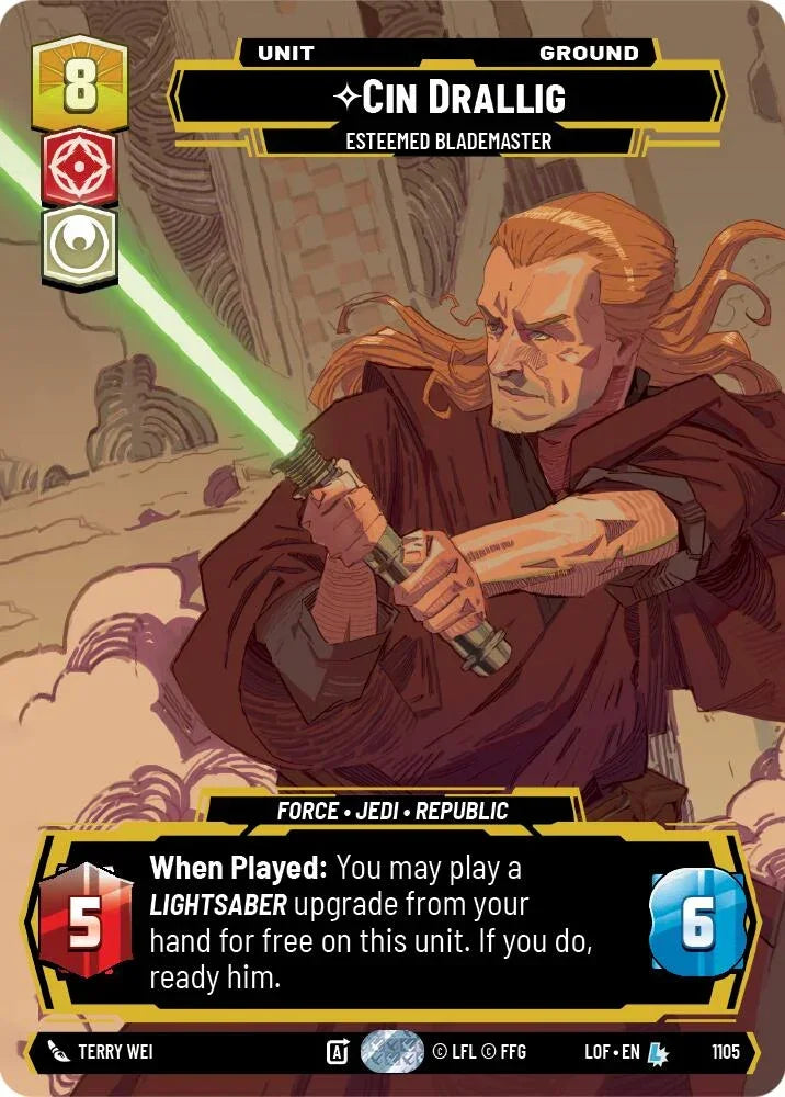 Cin Drallig (1105) - Esteemed Blademaster (Prestige Foil) (1105) [Legends of the Force]