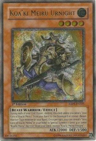 1st Edition, Absolute Powerforce, Beast-Warrior, Earth, Effect Monster, Ultimate Rare, Unlimited Koa'ki Meiru Urnight [ABPF-EN025] Ultimate Rare - Trading Card World