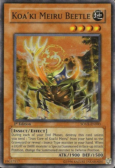 1st Edition, Earth, Effect Monster, Insect, Stardust Overdrive, Super Rare, Unlimited Koa'ki Meiru Beetle [SOVR-EN000] Super Rare - Trading Card World