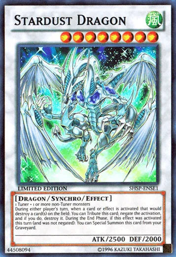 Dragon, Limited, Shadow Specters, Super Rare, Synchro/Effect Monster, Wind Stardust Dragon [SHSP-ENSE1] Super Rare - Trading Card World
