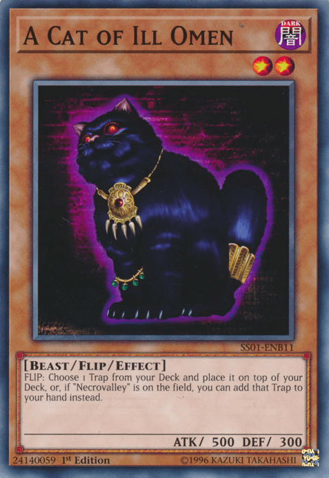 1st Edition, Beast, Common, Dark, Flip/Effect Monster, Speed Duel: Destiny Masters A Cat of Ill Omen [SS01-ENB11] Common - Trading Card World