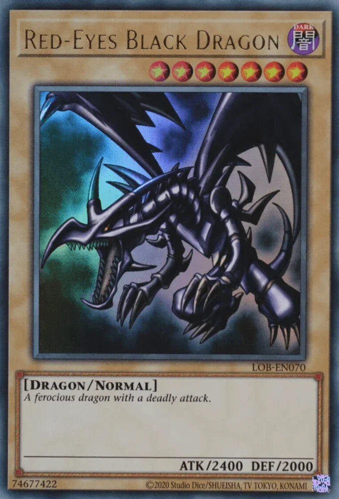 Dark, Dragon, Legend of Blue Eyes White Dragon (25th Anniversary Edition), Normal Monster, Ultra Rare, Unlimited Red-Eyes Black Dragon (25th Anniversary) [LOB-EN070] Ultra Rare - Trading Card World