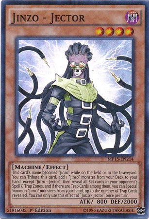 1st Edition, 2015 Mega-Tins Mega Pack, Dark, Effect Monster, Machine, Super Rare Jinzo - Jector [MP15-EN214] Super Rare - Trading Card World