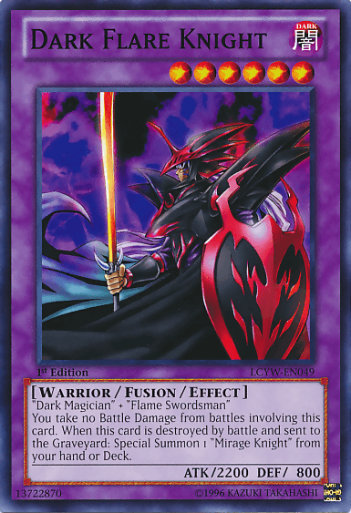 1st Edition, Common, Dark, Fusion/Effect Monster, Legendary Collection 3: Yugi's World, Unlimited, Warrior Dark Flare Knight [LCYW-EN049] Common - Trading Card World