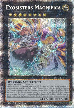1st Edition, Dimension Force, Light, Starlight Rare, Warrior, Xyz/Effect Monster Exosisters Magnifica [DIFO-EN046] Starlight Rare - Trading Card World