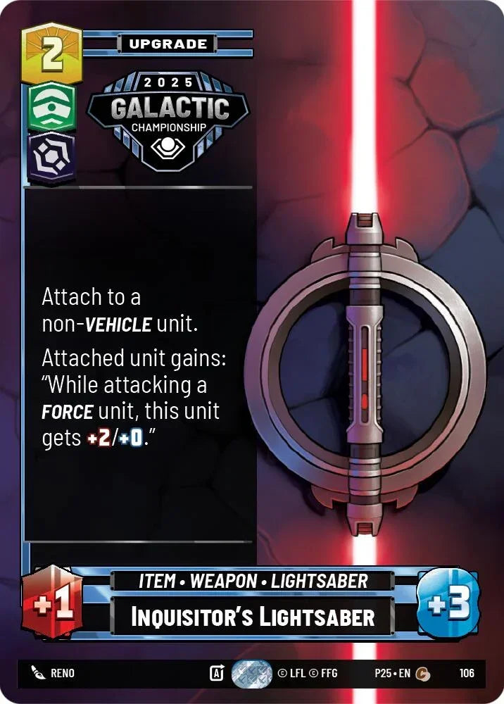 Inquisitor's Lightsaber (106) (106) [Organized Play Promos]