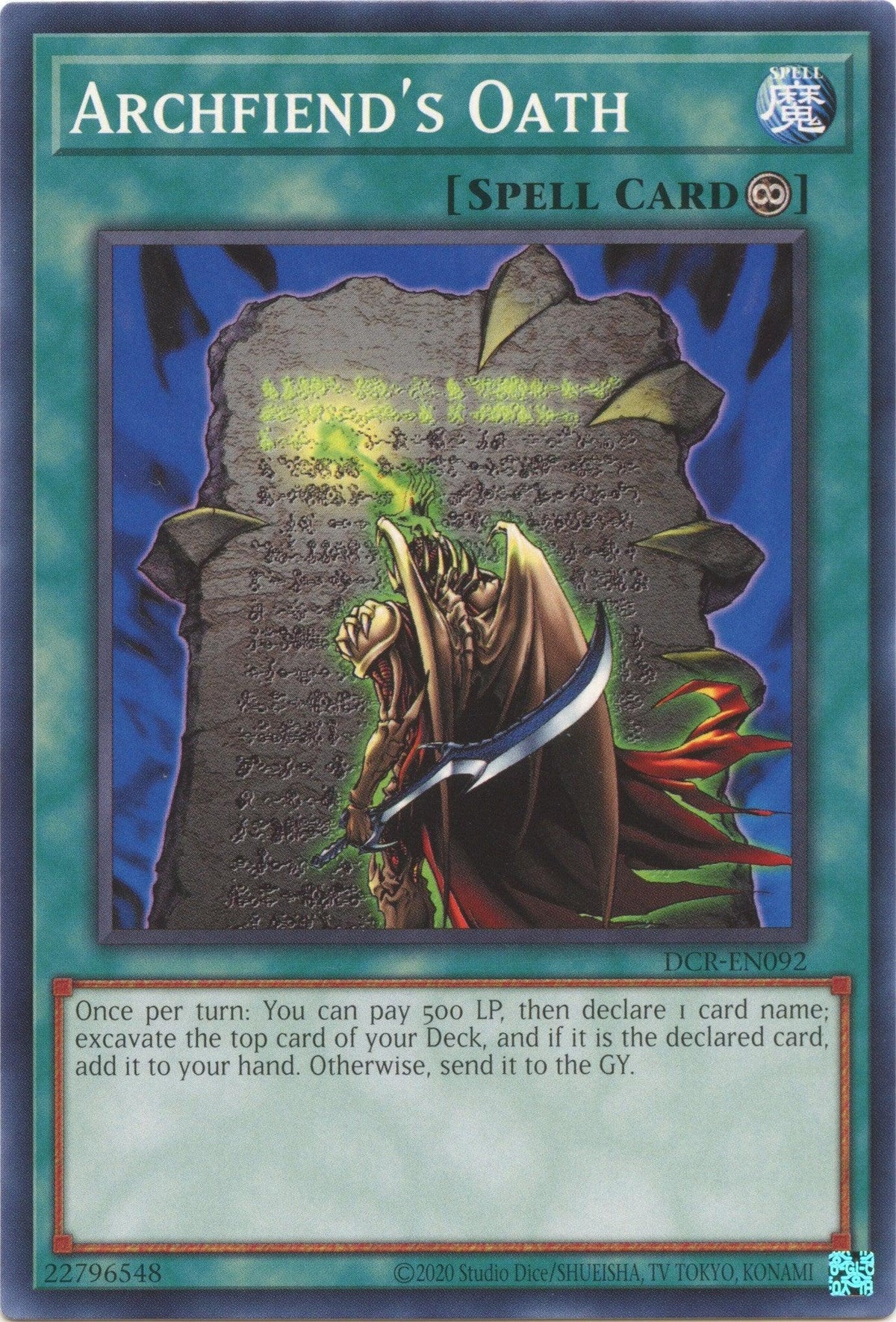 Common, Continuous Spell, Dark Crisis (25th Anniversary Edition), Spell, Unlimited Archfiend's Oath (25th Anniversary) [DCR-EN092] Common - Trading Card World