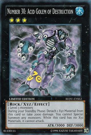 Limited, Return of the Duelist: Special Edition, Rock, Super Rare, Water, Xyz/Effect Monster Number 30: Acid Golem of Destruction [REDU-ENSE2] Super Rare - Trading Card World