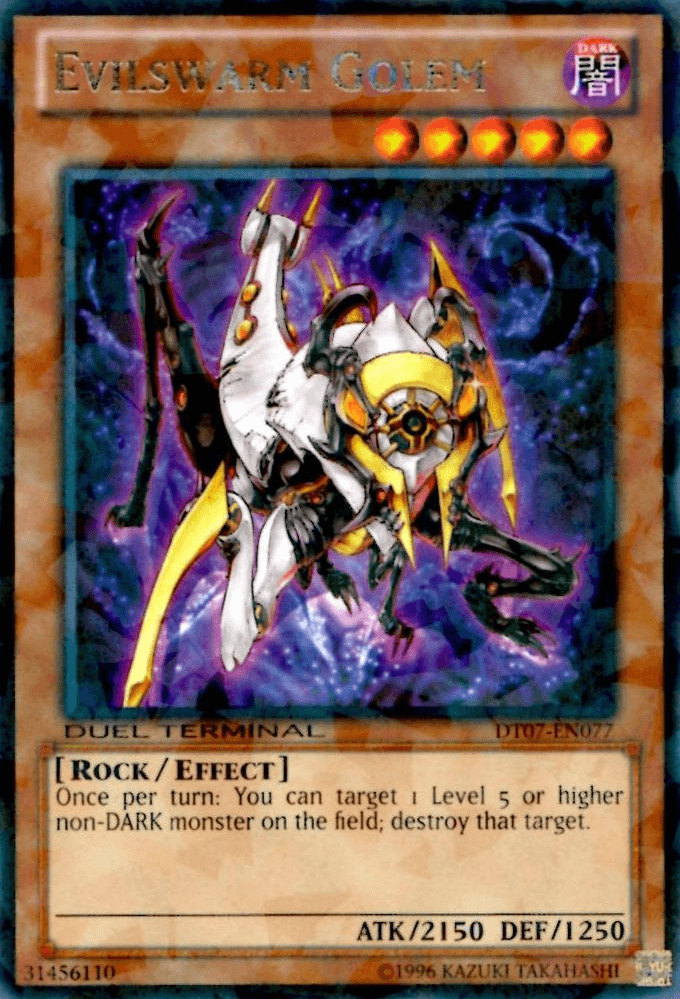 Dark, Duel Terminal 7, Effect Monster, Limited, Rare, Rock Evilswarm Golem [DT07-EN077] Rare - Trading Card World