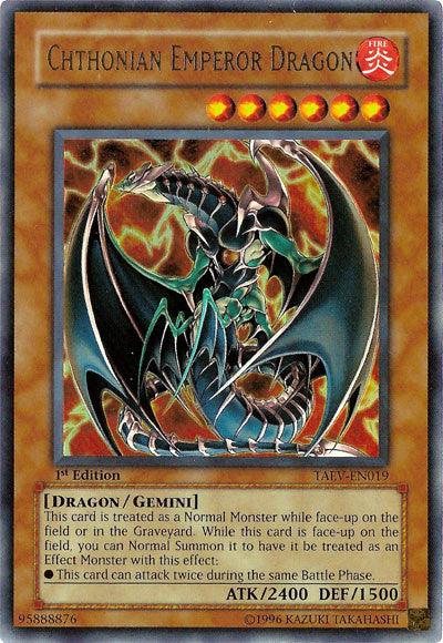 1st Edition, Dragon, Fire, Gemini Monster, Tactical Evolution, Ultra Rare, Unlimited Chthonian Emperor Dragon [TAEV-EN019] Ultra Rare - Trading Card World