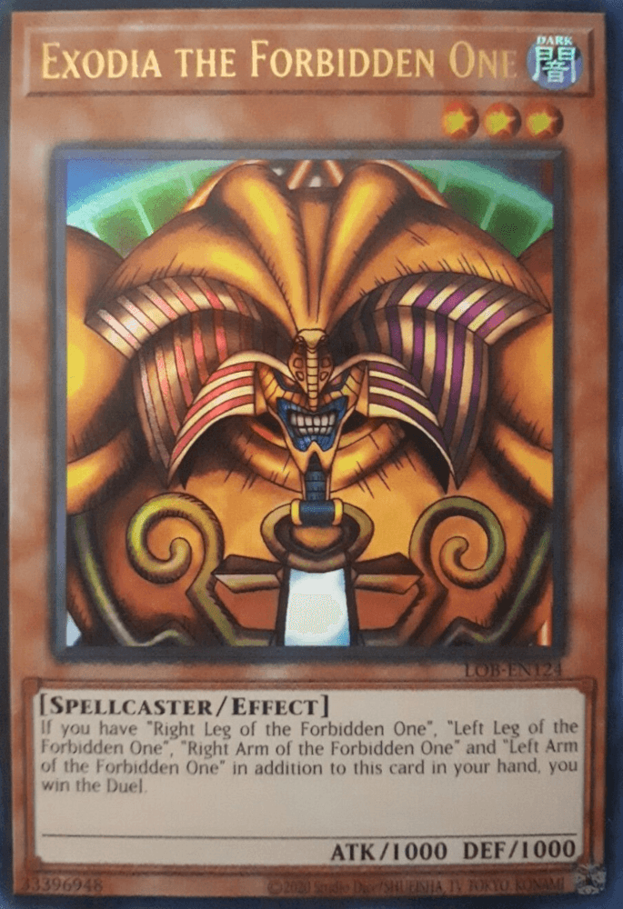Dark, Effect Monster, Legend of Blue Eyes White Dragon (25th Anniversary Edition), Spellcaster, Ultra Rare, Unlimited Exodia the Forbidden One (25th Anniversary) [LOB-EN124] Ultra Rare - Trading Card World